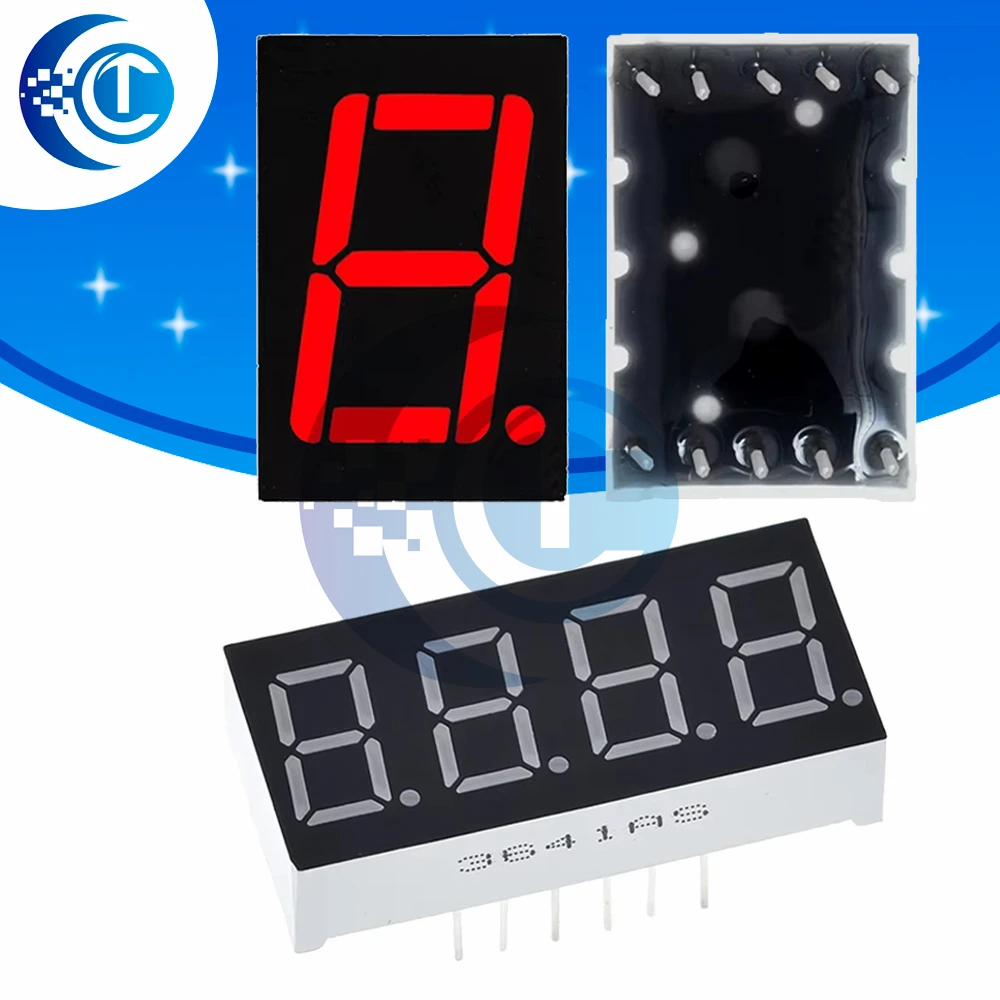 0.56 inch 1bit  4-bit Common Cathode Digital Tube Red LED Digit Display 7 Segment 0.5inch 0.5 0.56 inch 0.56'' 0.56in