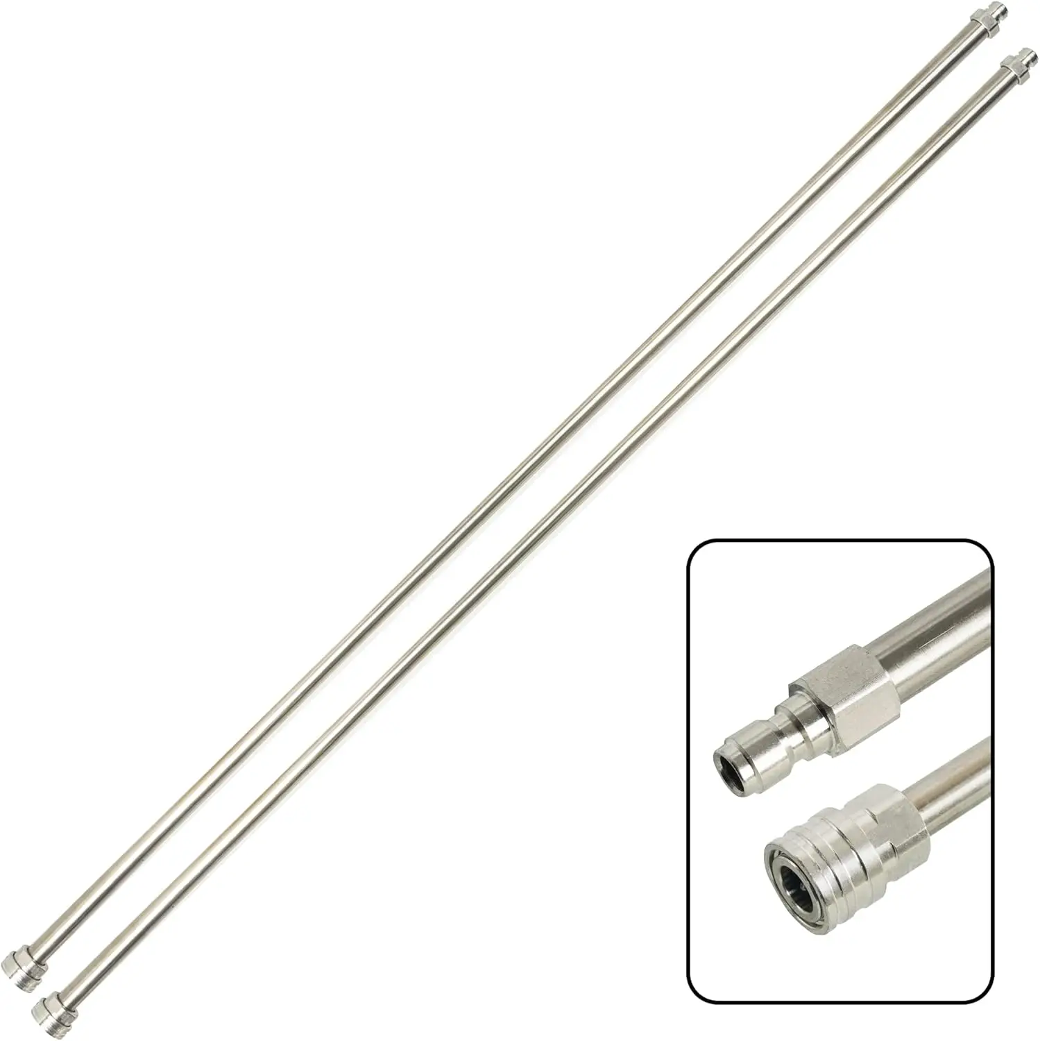 

120' Stainless Steel Pressure Washer Extension Wand, 1/4' Quick Connect, 2 Pack 60' Each