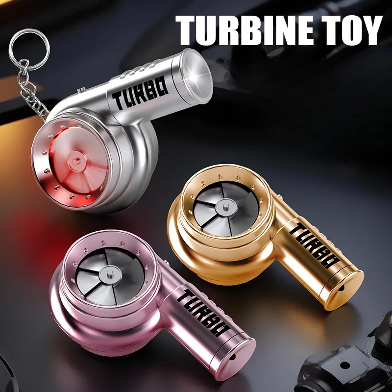 Coche de juguete de simulación turboalimentado, luz Turbo, alivio del estrés, simulación de coche, turbocompresor, juguete de rotación brillante, llavero, juguetes de mordaza, regalo