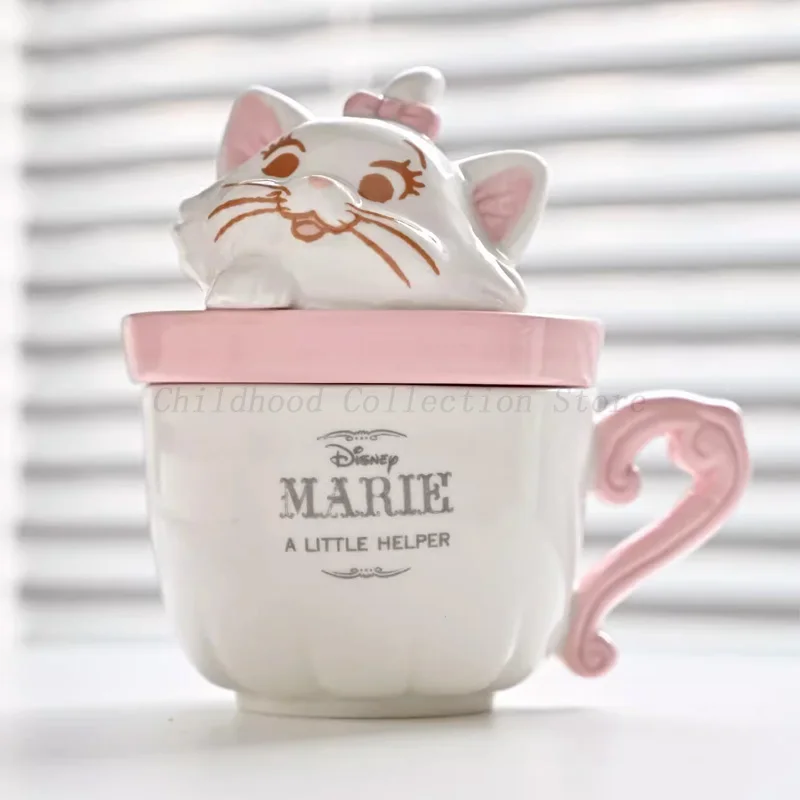 Kawaii Disney Anime The Aristocats Marie Cat Action Figure Toys Ceramic Mug Funny Creative Marie Cup Christmas Gifts For Kids