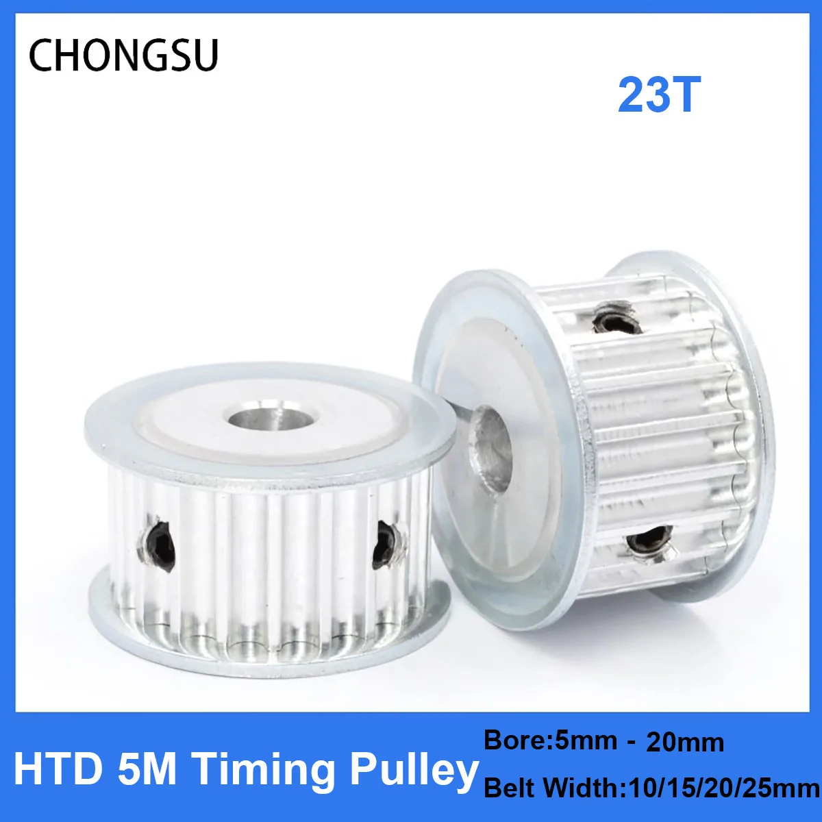 

HTD 5M 23T Timing Pulley 23Teeth 5M-23T 11/16/21mm Width Toothed Belt Pulleys 5mm-20mm Bore Gear Pulley for CNC Machine