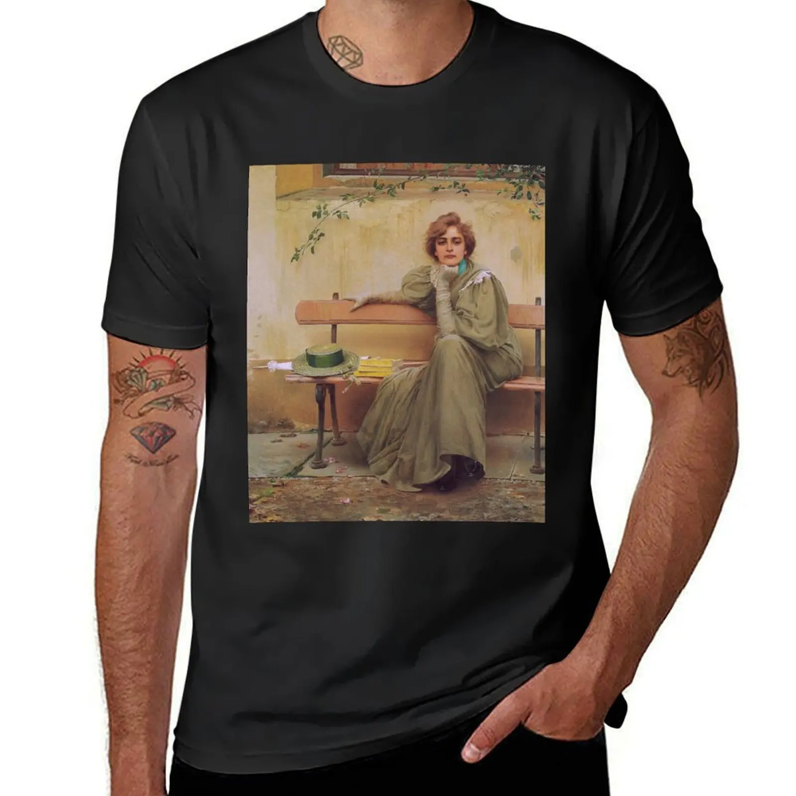 Vittorio Matteo Corcos - Dreams Sogni 1896 T-Shirt Blouse Aesthetic clothing plain white t shirts men