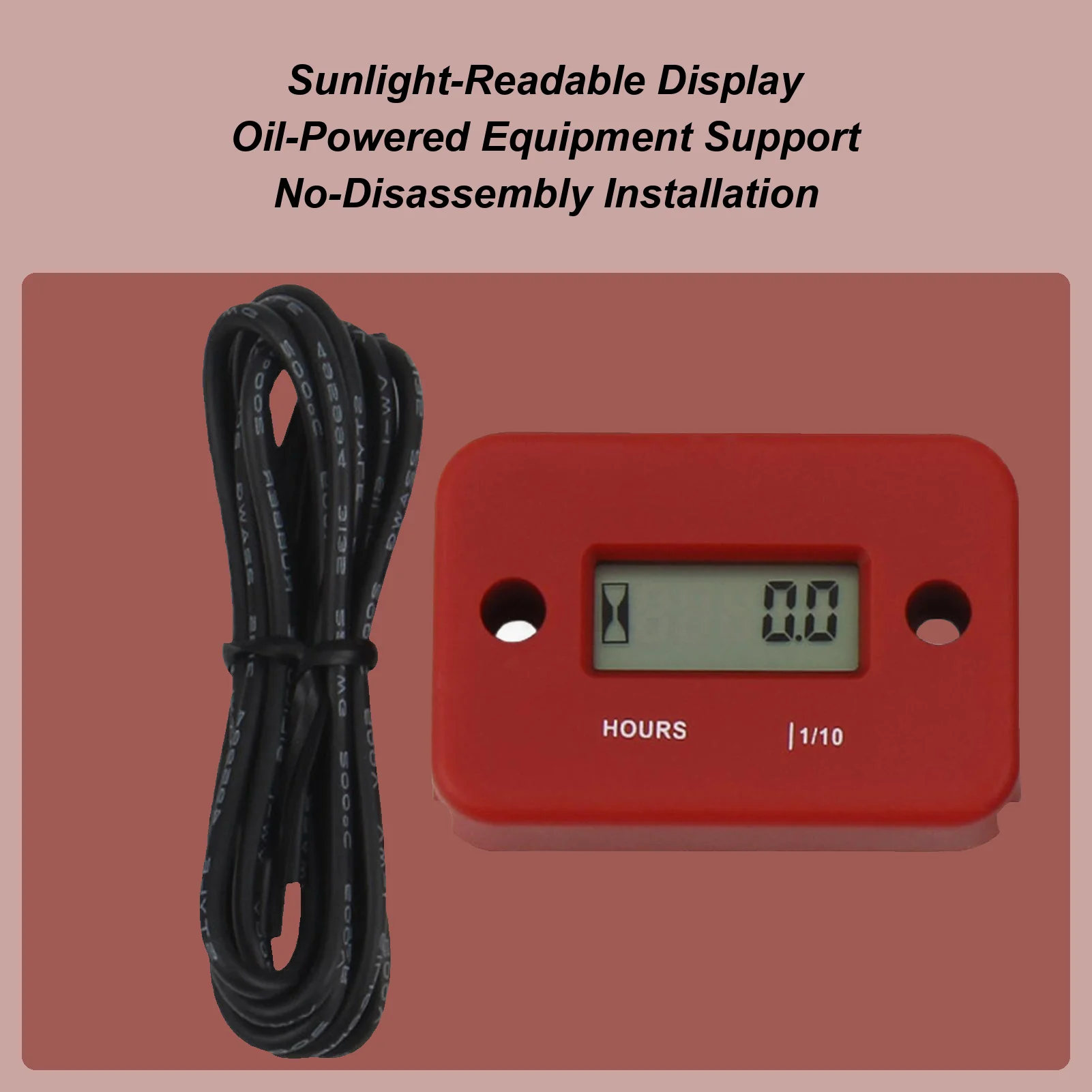 Inductive Tachometer Inductive Timer With Wires Motorcycle Tach Hour Meter Tachometer For Lawn Mower Snowmobile Marine Boat Snow