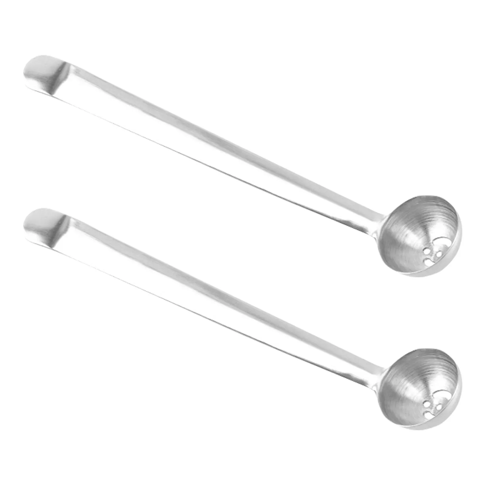 

2Pcs Olive Spoon Strainer Stainless Steel Pickle Jar Tool Cherry Slotted Spoon with Drain Holes for Home Bar Catering