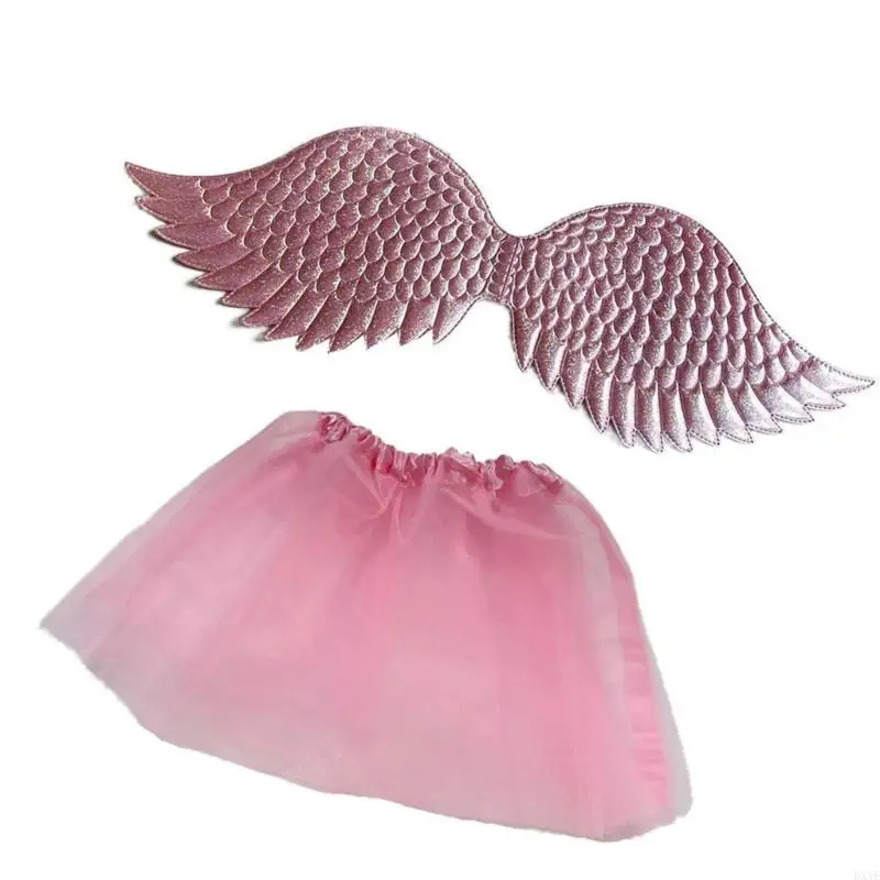 Dxae Metallic Cosplay Wing en Rok Halloween -kostuumaccessoire voor kinderverjaardag