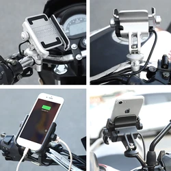 Motocykl motocykl motor rower zmodyfikowany uchwyt na telefon komórkowy ładowarka 360 stopni obrót uniwersalny wszystkie telefony z USB