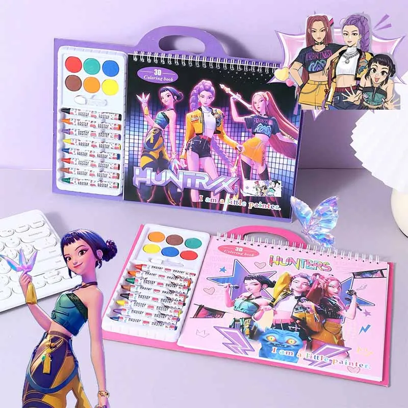 Kpop witch hunters Coloring Book Rumi Mira Zoey Creative Drawing Book Tracing Sketch Copying Picture For Girls Christmas Gifts