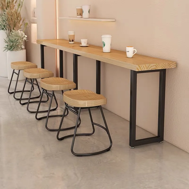 Bar table Dining Coffee high table Household milk tea snack bar Simple long against the wall