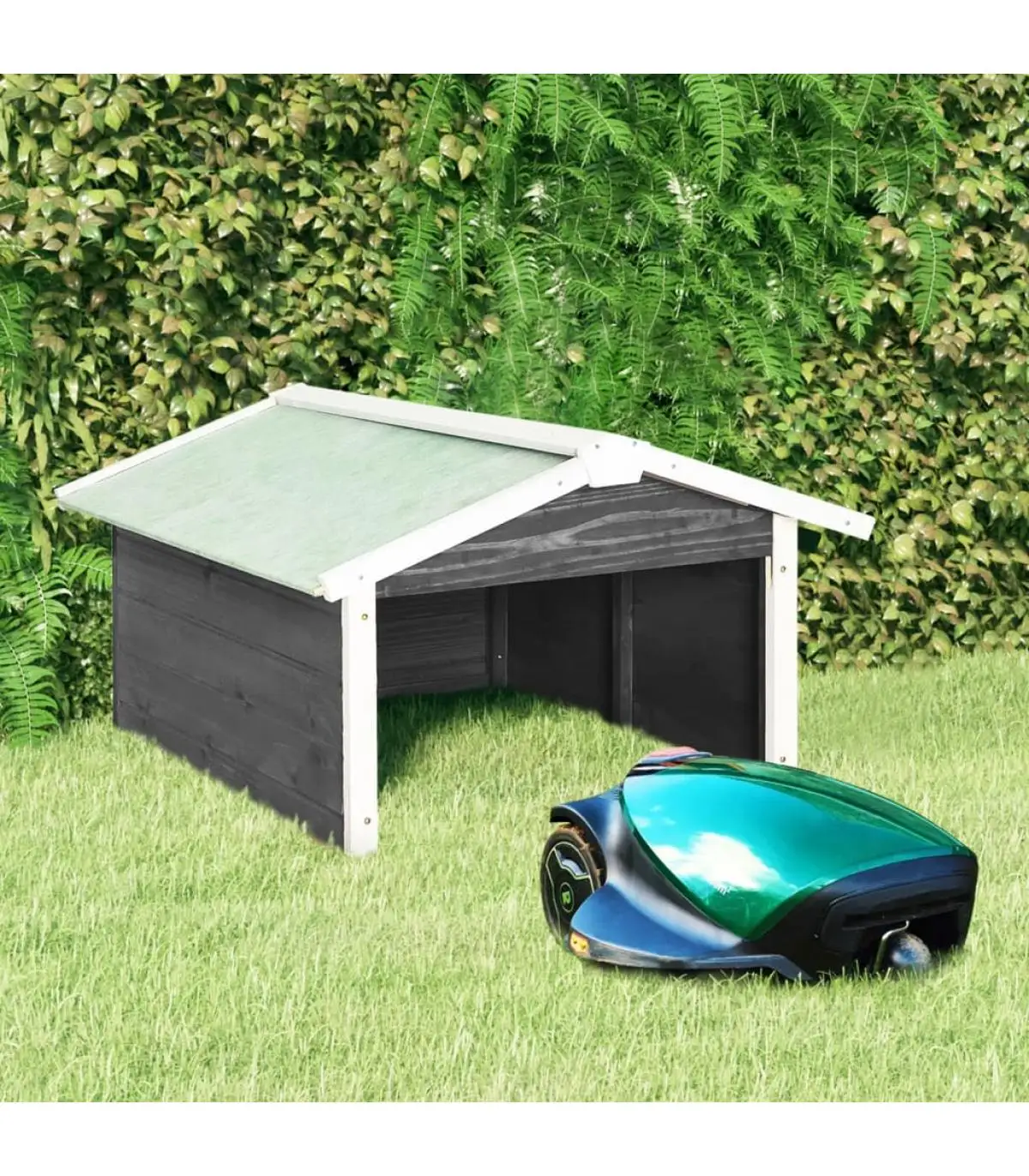 Grey and White Fir Wood Robotic Lawn Mower Lawn Mower Cases