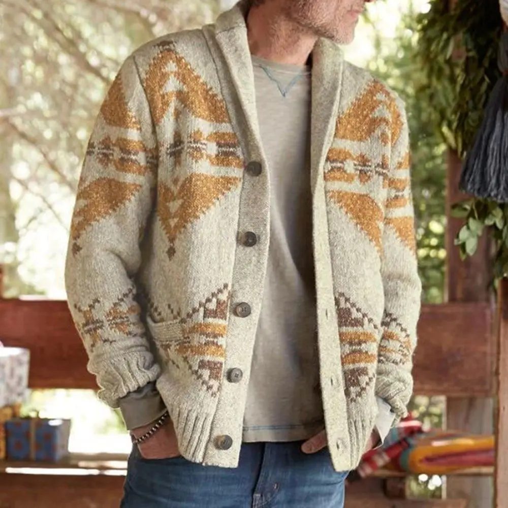 

2024 New Men's Long Sve Knitted Sweater Outerwear Embroidered Design Faionable Commute Sle Casual Loose Fit Cardigan
