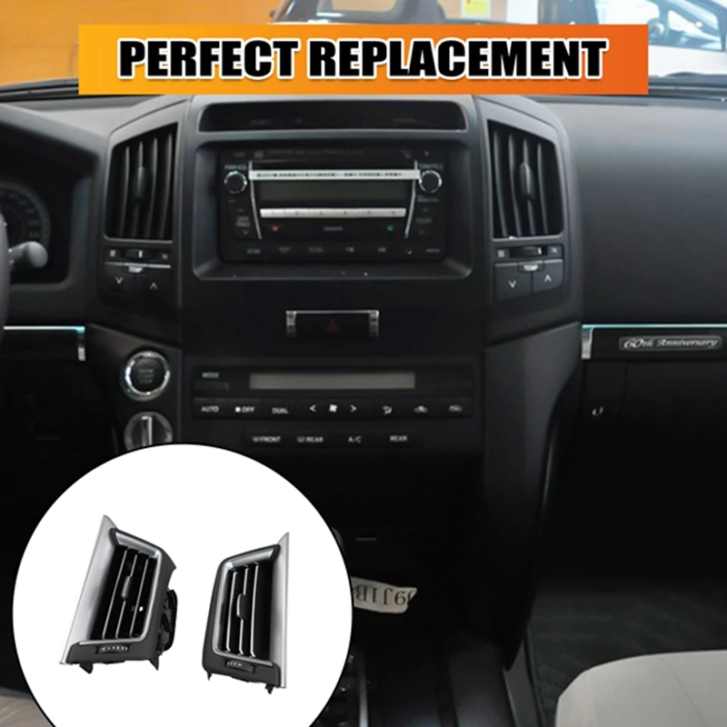 Car Dashboard A/C Air Outlet Vent Trim For Toyota Land Cruiser LC200 2016-2022 Central Console Cover