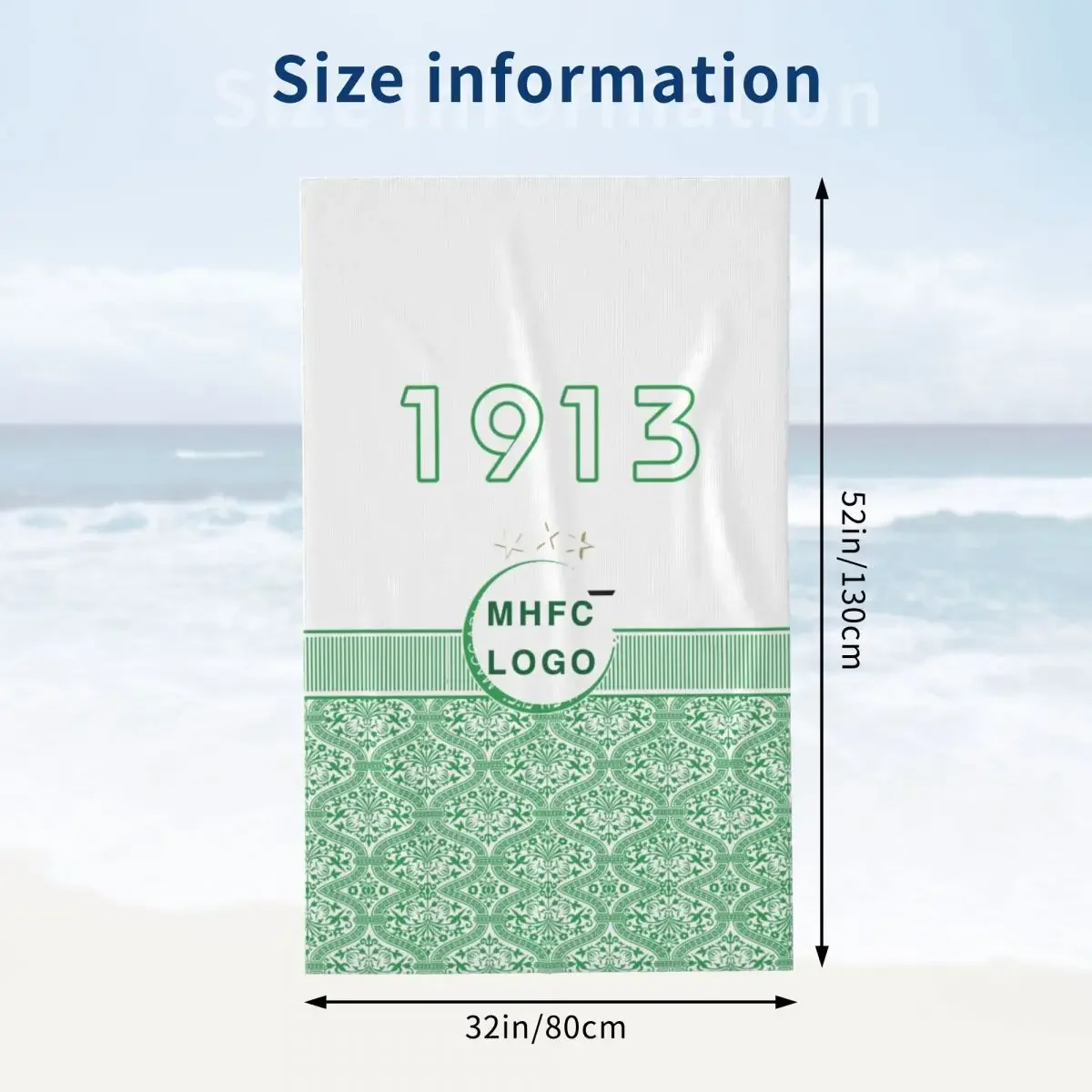 Israel Maccabi Haifa F.C MHFC Champion Large Bath Towel Quick Dry Beach Shawl Bath Towel for Swim Bathroom Home Unisex