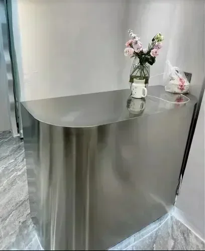 Stainless Steel Clothing Store Cashier Desk Simple Modern Beauty Salon Bar Counter Shop Company Front Desk