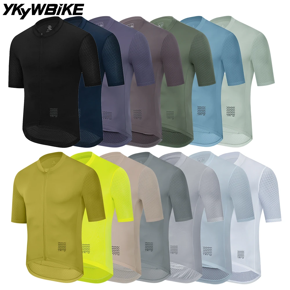 

YKYW Summer Men Pro Cycling Jersey Short Sleeve Quick Dry High Elastic Breathable MTB Road Bike Outdoor Bicycle Riding Clothing