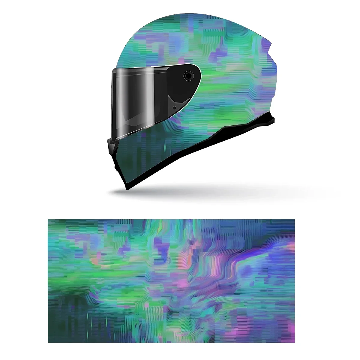 

Абстрактная цифровая шумная полная наклейка на шлем, мотоциклетный шлем, гоночная графическая наклейка, виниловая пленка, декор для шлема, наклейка