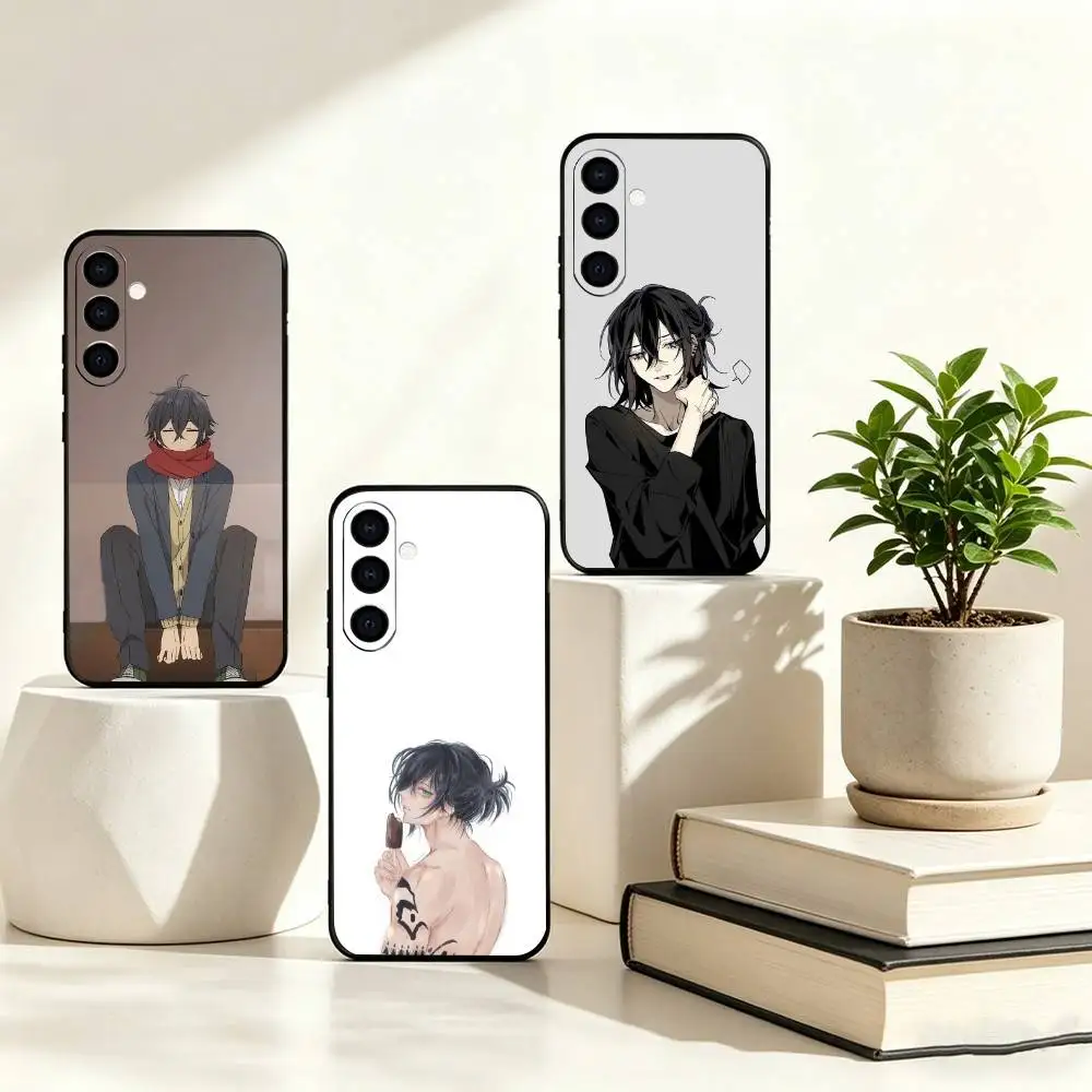 Anime Horimiya Miyamura Izumi Phone Case Black Silicone Soft For Samsung Galaxy A73,A72,A71,A70,A53,A52,A51