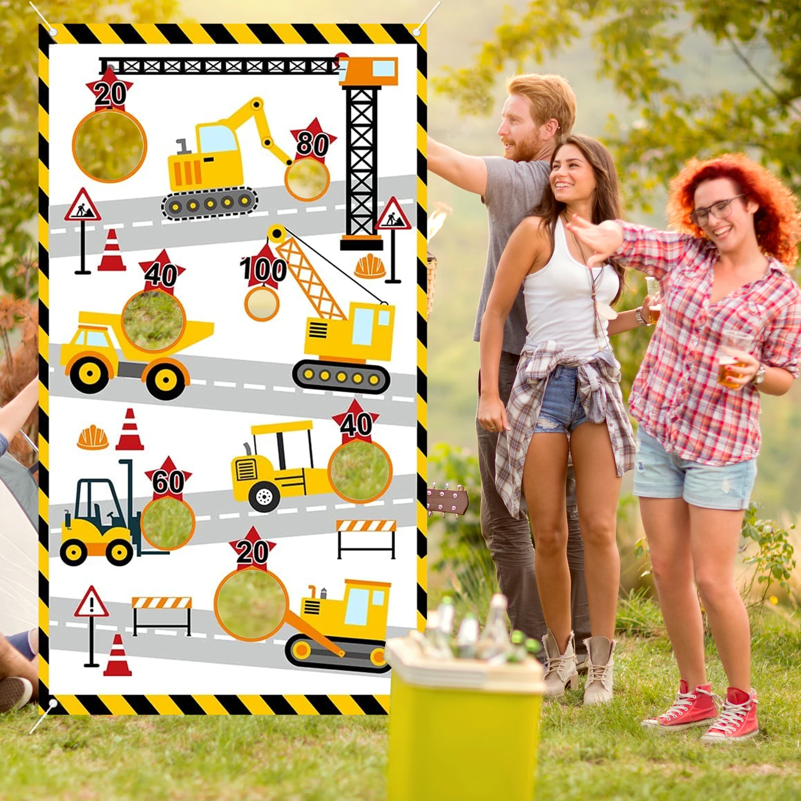 Construction Truck Toss Game B - Heavy Equipment Birthday Theme ulasan dan harga