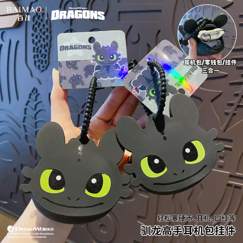 Toothless Zero Wallet Keychain Dragon Taming Master Silicone Keychain Exquisite Earphone Bag Storage Bag Keychain Pendant view 3