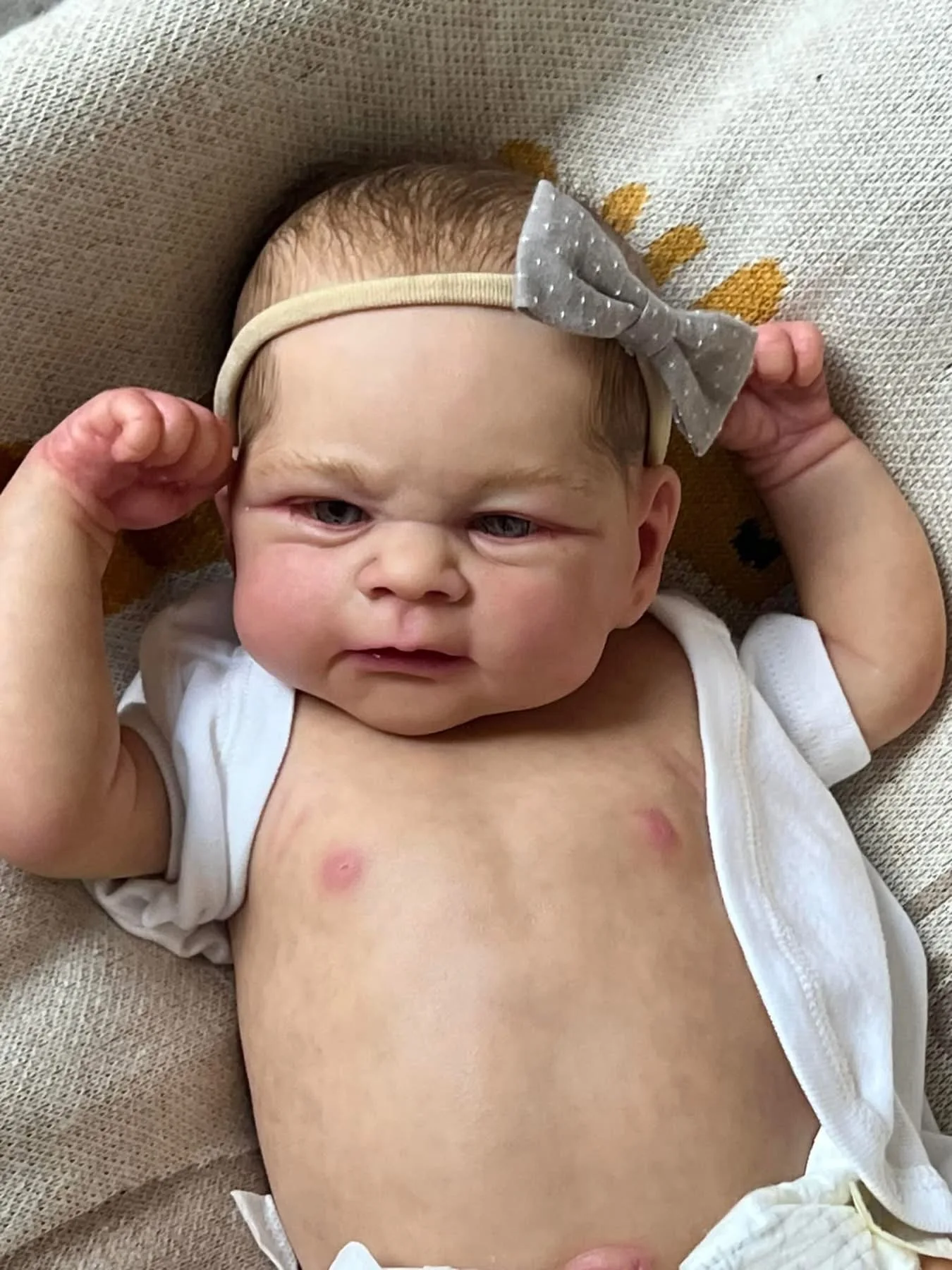 19 Zoll Elijah Awake Vollvinylkörper, lebensechte Neugeborene, wiedergeborene Jungenbabypuppe, 3D-Haut, sichtbare Adern, handgezeichnetes Haar, Sammlerpuppe