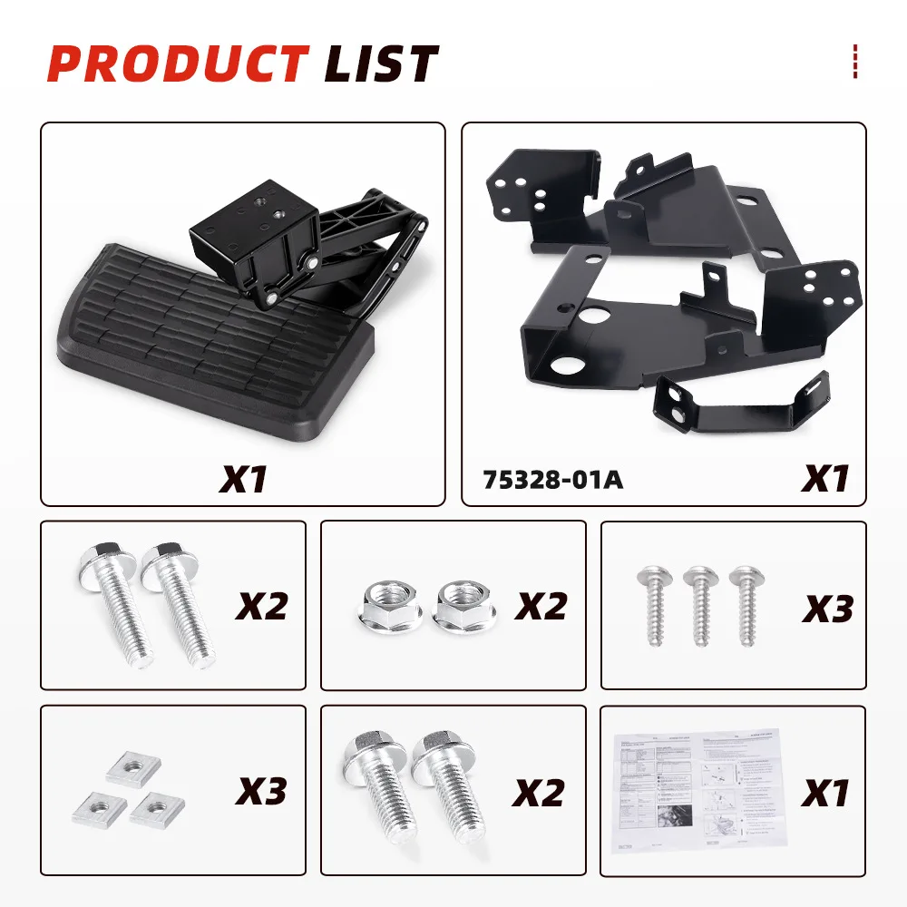 For 2019-2023 Ford F150 Rear Bumper Step Heavy Duty Tailgate Drop Down Anti-Slip Black Powder Coated Easy Bolt-On 75328-01A