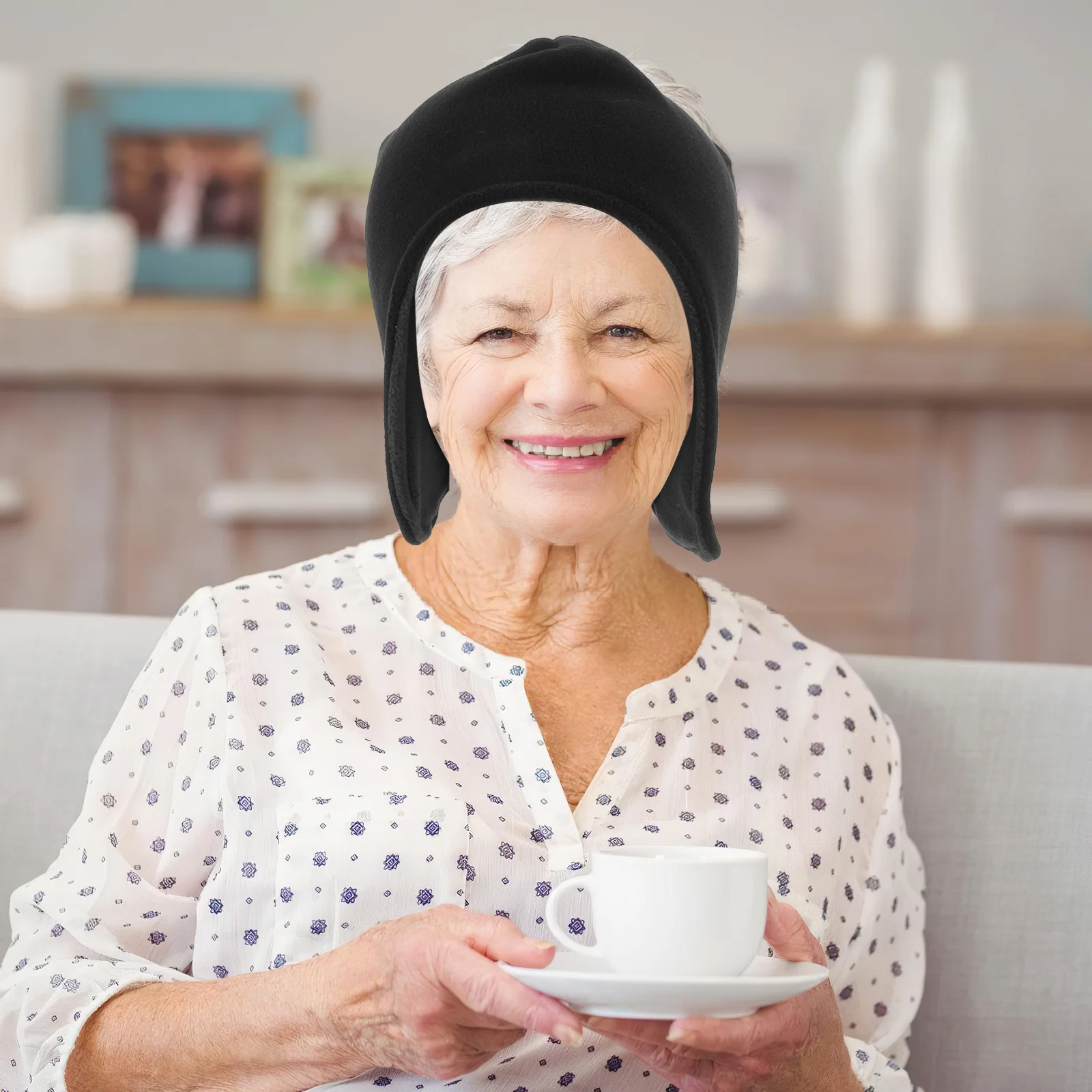 

Warm Fleece Sleeping Cap For Seniors Elderly Sleep Beanie Hat Breathable Night Hair Bonnet For Men Women Soft Head Cover