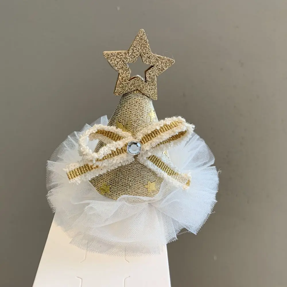 

Alloy Christmas Decoration Cloth Bow Christmas Hat Hairpin Kids Hair Accessories Christmas Hair Clip Korean Style Headwear