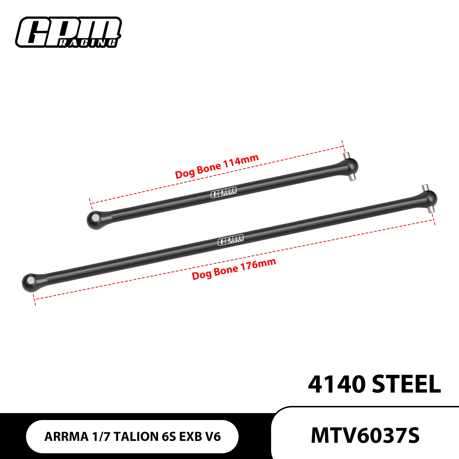GPM 4140 Steel Center F&R CVD Driveshaft ARA7707V6 ARRMA 1/7 Talion 6S EXB V6 view 2
