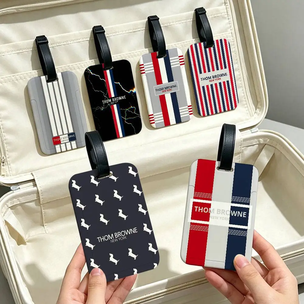 Fashion Brand T-Thom B-Brown PVC Baggage Identification Tag Anti lost Information Card Holder Travel Suitcase Name Tag