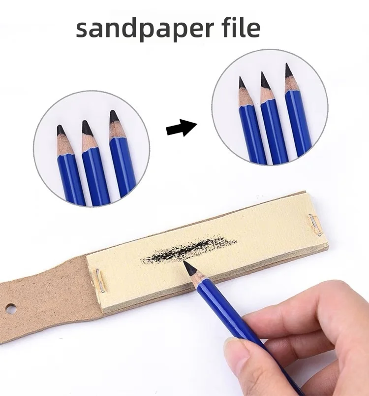 Flachspitz-Schleifbrett für Zeichenstifte, Sandpapier zum Anspitzen von Stiften, Farbpapier, Bleistiftspitz-Schleifpapier – Detail 3