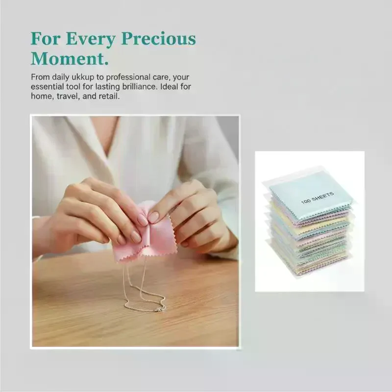 8x8cm Color Cleaning Polishing Cloth Soft Clean Wipe Cloth Of Jewelry Tools*100