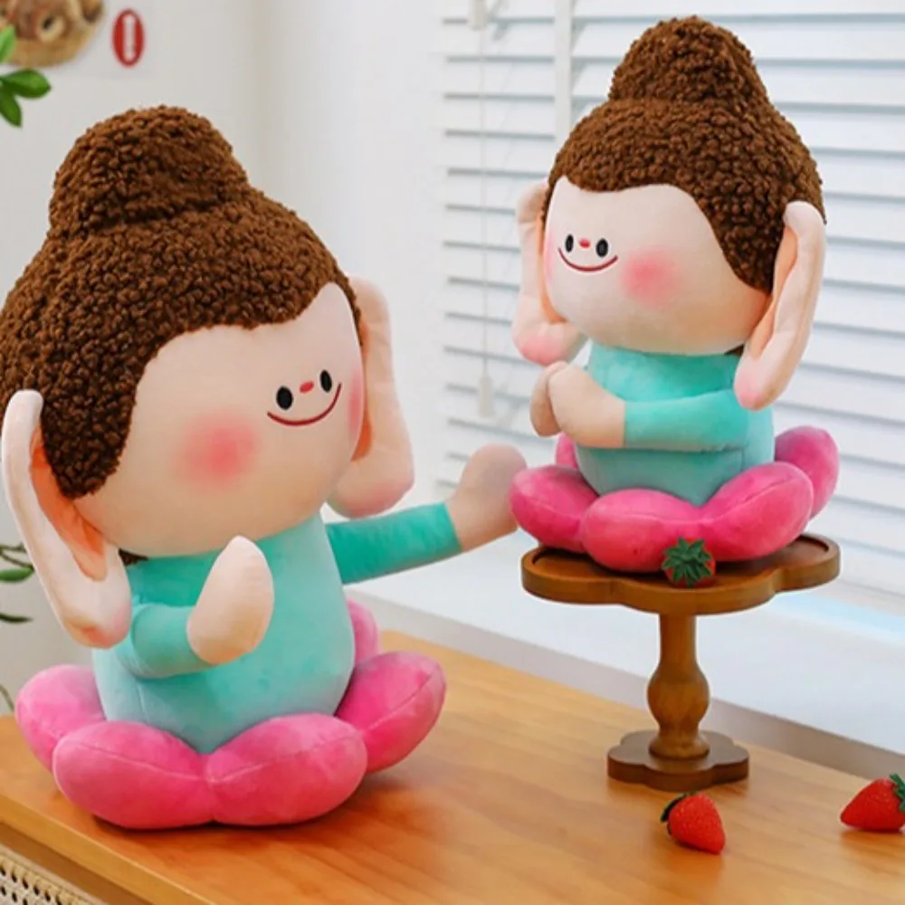 Shakyamuni Buddha Plush Doll Beautiful Symbolism Lotus Flower Buddha Stuffed Doll Soft Cartoon Buddha Plush Toy Friends