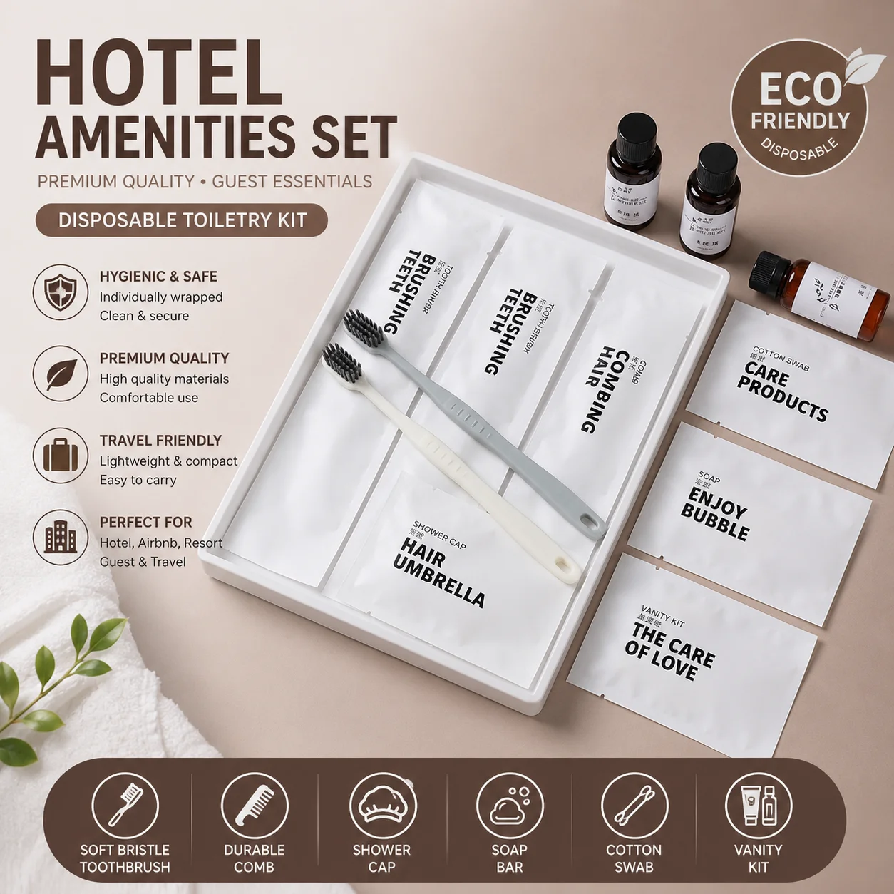 Essential Guest Toiletry Amenities Kit