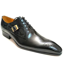 2023 Man Business Male Shoes Fashion Wedding Dress Formal Shoes Genuine Leather Social Shoe Oxford Elegant Man Dress Party Shoes