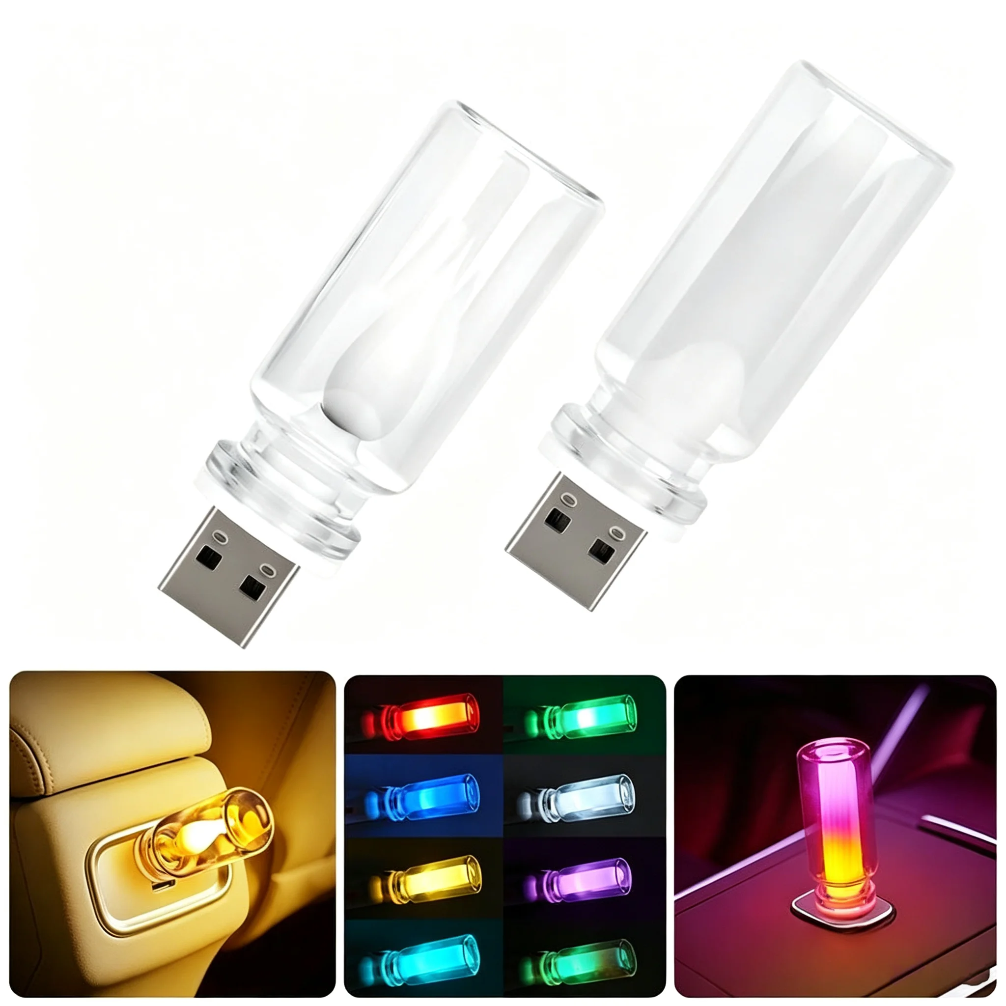 Tragbare LED-Atmosphärenlampe USB-Touch-Steuerung Mini-LED-Nachtlicht für Autoinnenraum-Dekoration LED-Innenbeleuchtung