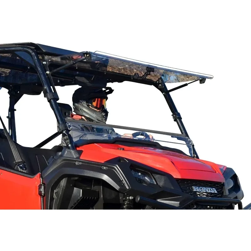 

SuperATV Scratch Resistant Clear Flip Windshield For 2016+ Pioneer 1000, 1000-5, Hard Coated on both sides For Extreme Durabili