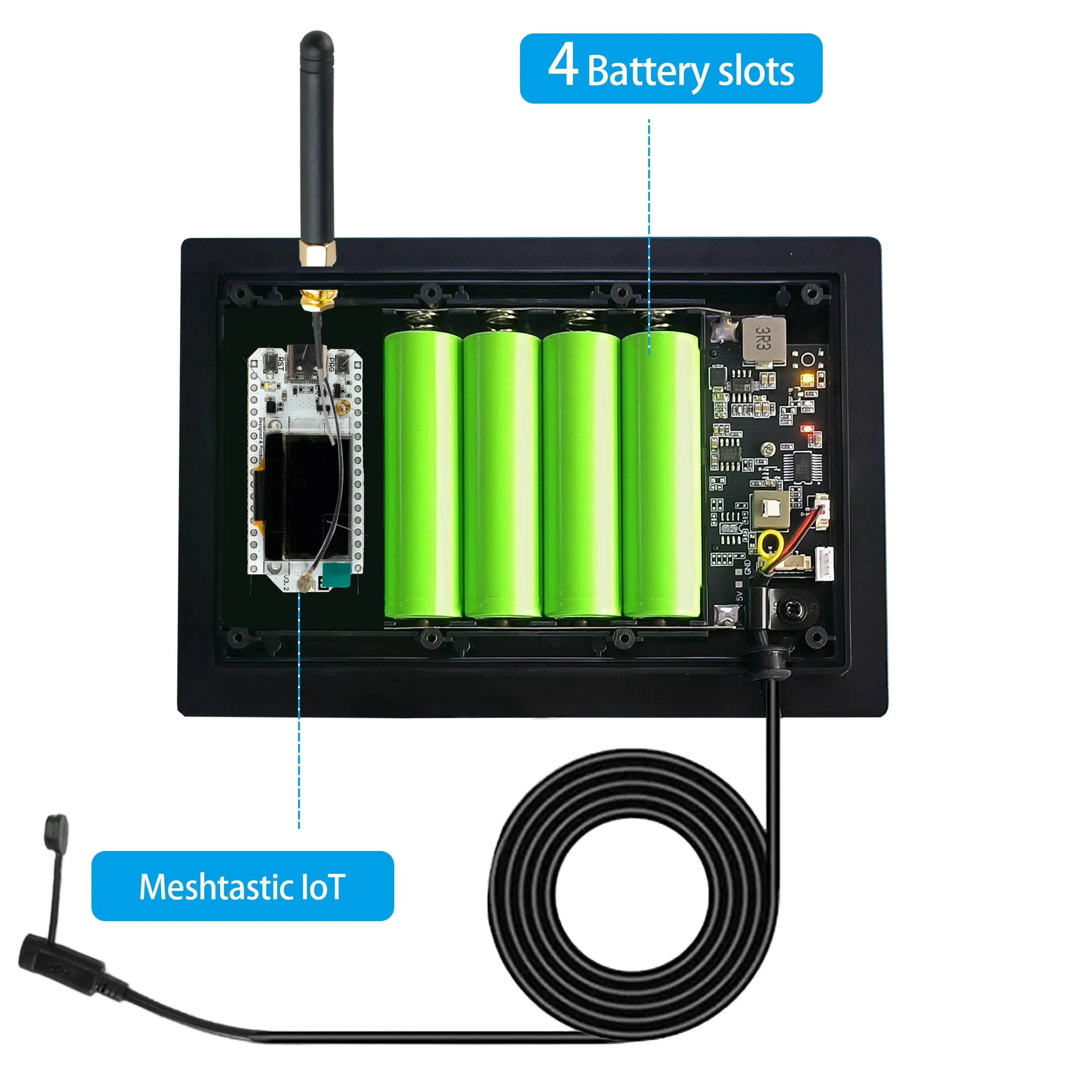 Solar Panel LoRa Node With Battery Outdoor Waterproof Heltec 868Mhz LoRaWAN Meshtastic For Remote Farm Ranch Data Transmission