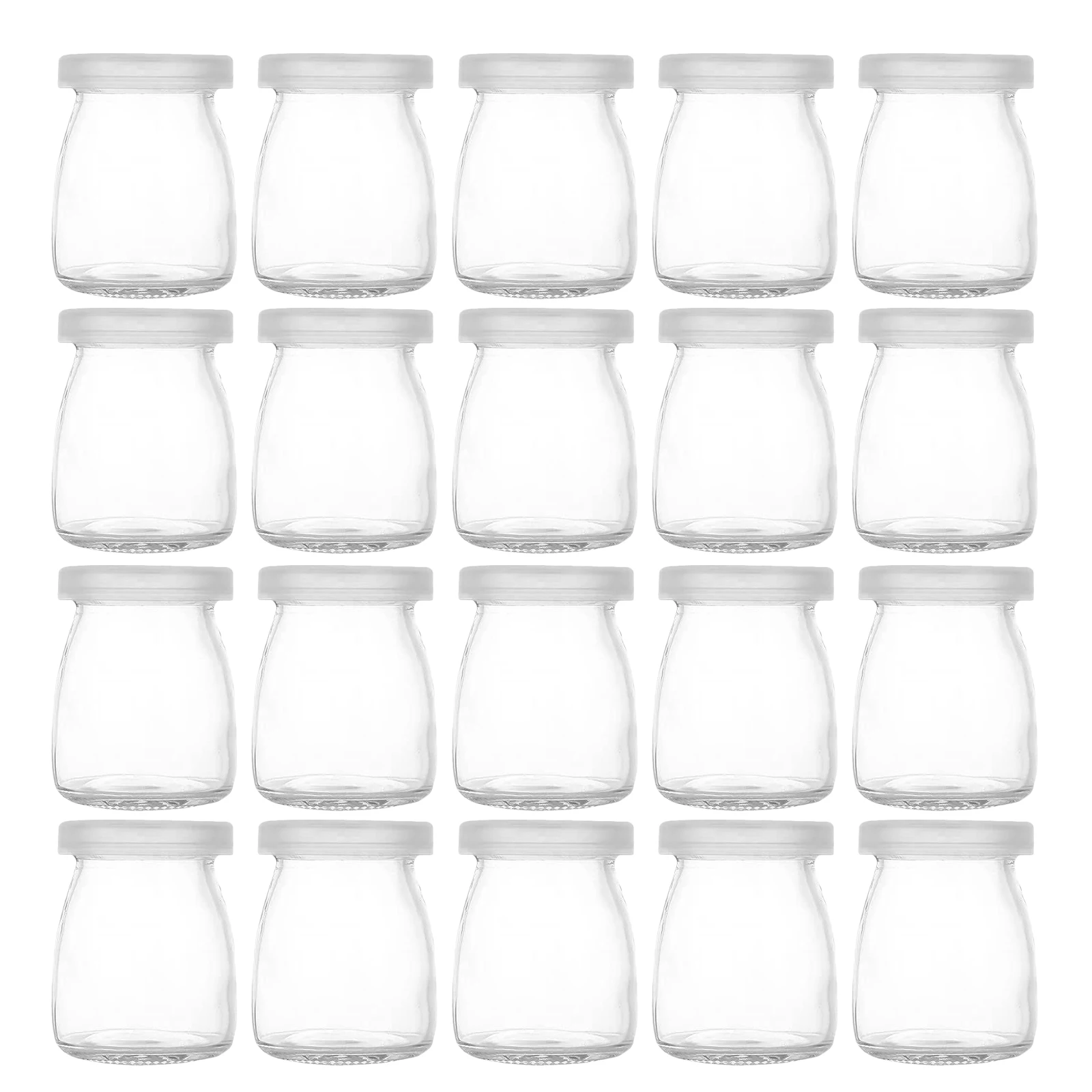 

20Pcs Mini Glass Dessert Cups with Lids Clear Jars for Yogurt Pudding Mousse Parfait Food Storage Containers Yogurt Jars