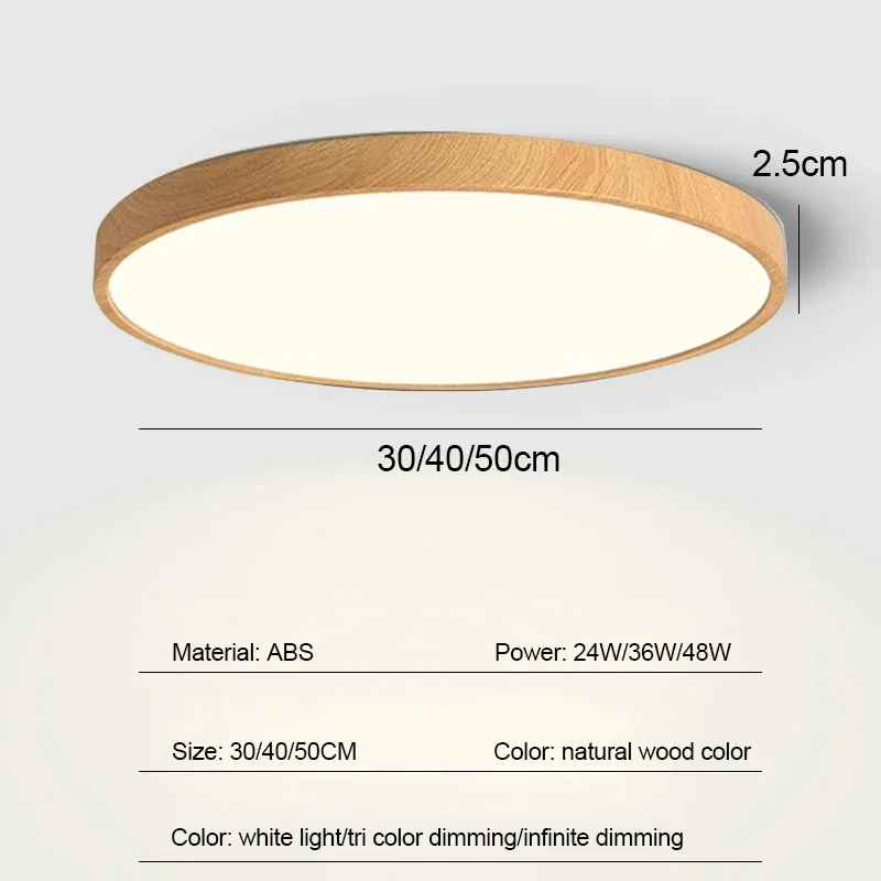 Houtnerf LED-plafondlamp Woonkamer Slaapkamer Licht Gang Balkon LED-plafondlamp Keuken Plafondlampen Opbouwmontage