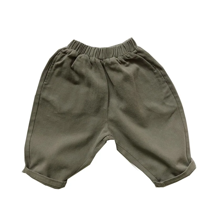 Ins 2024 Autumn Toddler Boys Trousers Cotton Solid Loose Elastic Waist Versatile Kids Boys Pants Simple Casual Children Boy Pant