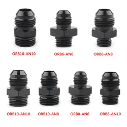 Male Adapter Fitting Black ORB-6 ORB-8 ORB-10 O-ring Boss to AN6 AN8 AN10 6061-T6 aluminum Flare fiting