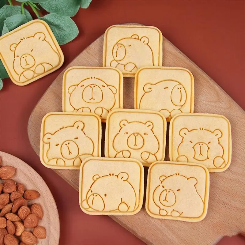 Capybara Baking Mold Capybara Baking Stamp Mold for Fondant Cartoon Fun Cookie Mold Animals Biscuit Cutters for Making Fondants