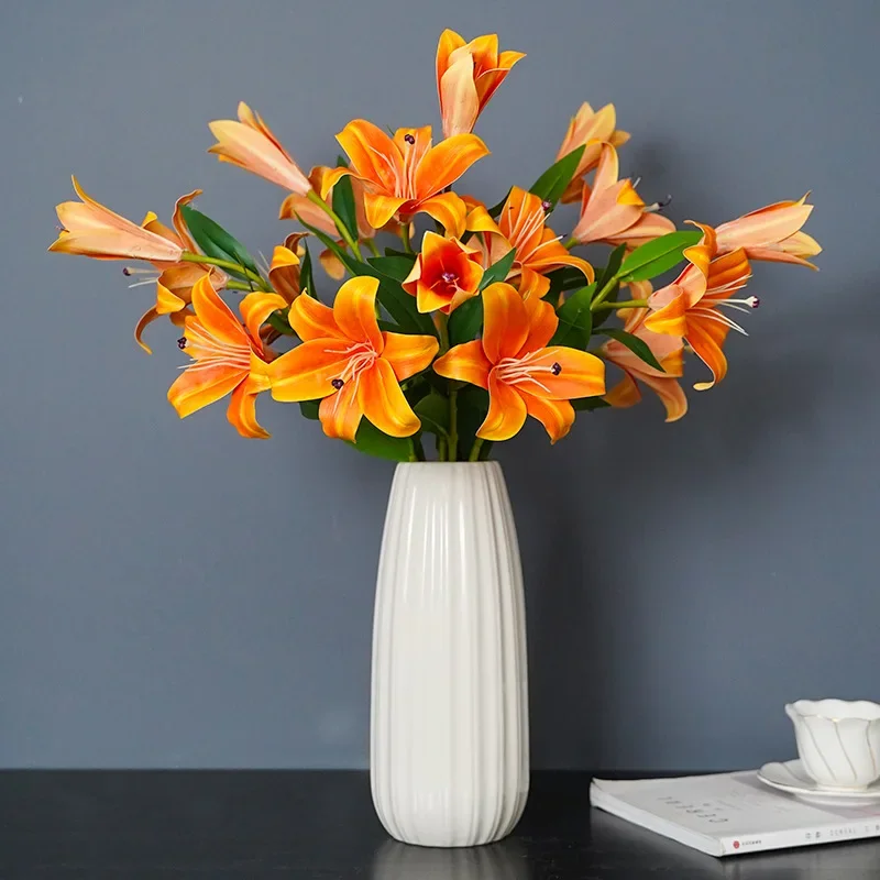 3 Artificial Lilies, Living Room Decoration Flowers, 3D Wedding Lobby Decoration, False Flowers