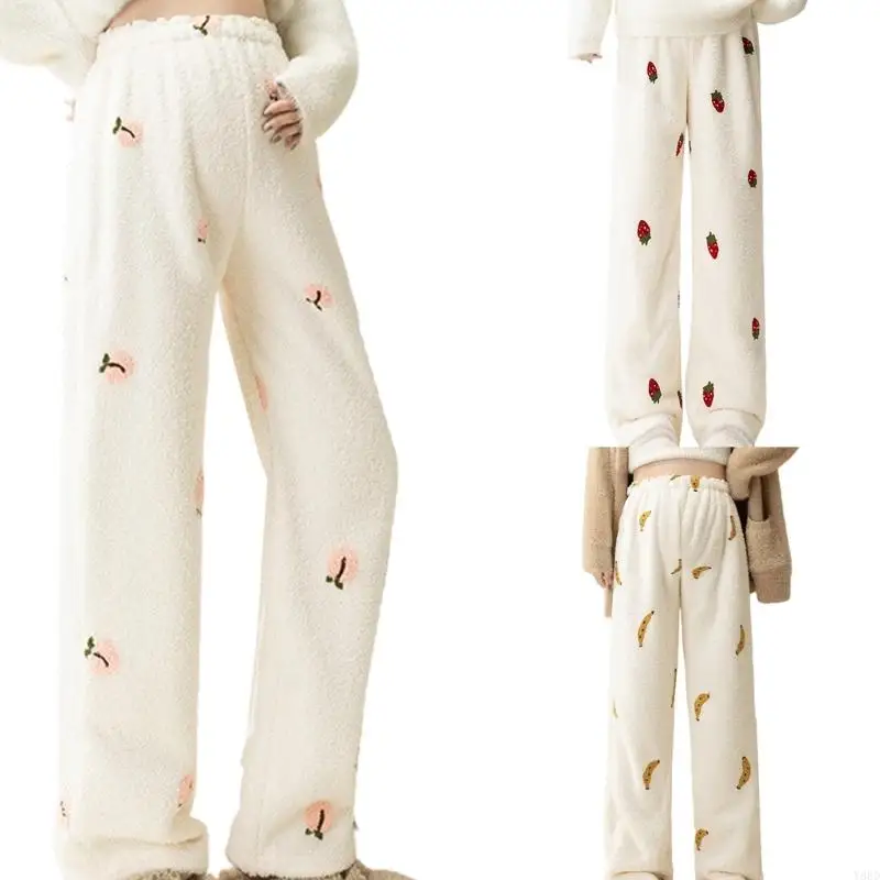 

Y88D Warm Maternity Pajama Bottoms Stretchy Waist Soft Fabric For Expecting Mom