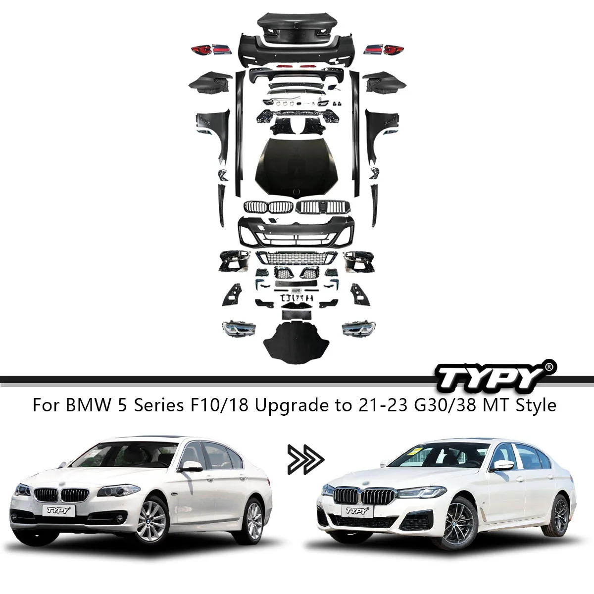 

TYPY New Design Body Kit For BMW 5 Series F10/18 11-17 Upgrade to 21-23 G30/38 M-Tech Style Full Body Kit Parts System