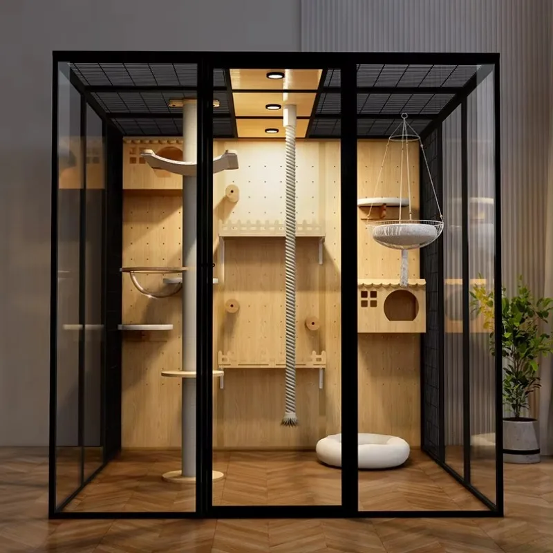 

Mizumusheng Villa Aluminum, Cage Big Free Space House Pet Shop Luxury Glass Room Interior