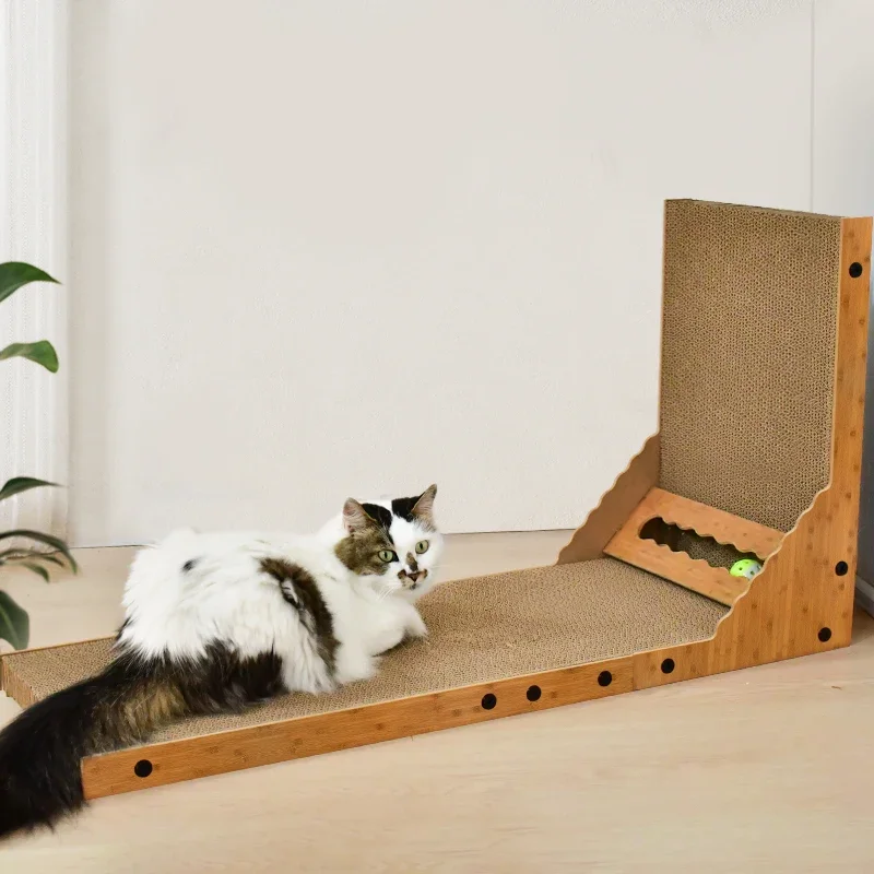 กระดานลับเล็บแมว เสาลับเล็บแนวตั้ง duarable cat scratcher คุณภาพสูง กระดาษลูกฟูก แผ่นลับเล็บแมว Catnip