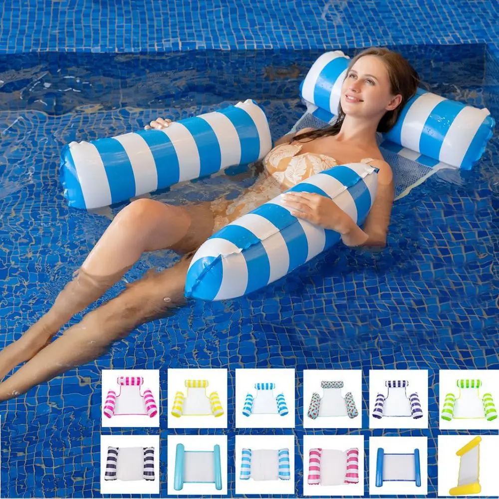 Swimming Inflatable Float Striped Water Park Water Game Adult Children Swim Pool Party Toys Water Beds Foldable Striped Party