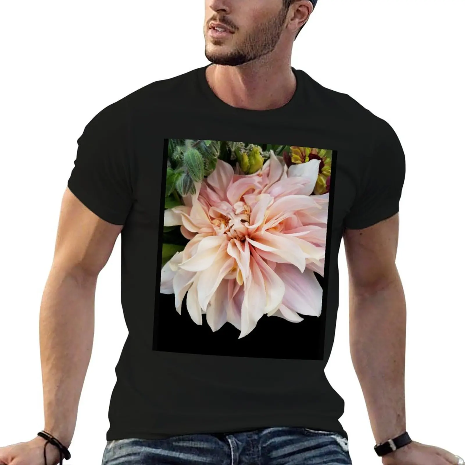 Pink Flower Feminine Floral Spring Bloom from the Flower Market T-Shirt Work Utility Casual Tee Shirt