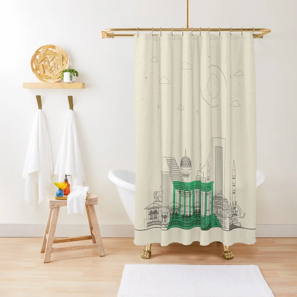 

Abstract City Posters: Ankara, Turkey Shower Curtain Bathroom Shower Shower Waterproof Curtain