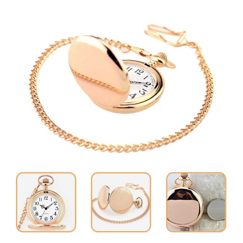 Reloj de bolsillo digital con forma de concha, colgante ligero con diseño de reloj para personas mayores